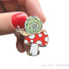 Snail & Toadstool, Mushroom Shroom 70's 80s, Hard Enamel Pin