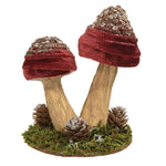 Burgundy Velvet Glittered Mushrooms Sitter