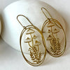 Delicate Brass Mushroom Vignette Earrings