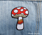 Mushroom Rainbow, Magic Shroom Embroidered Iron-On Patch