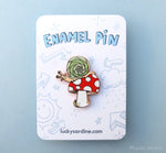 Snail & Toadstool, Mushroom Shroom 70's 80s, Hard Enamel Pin