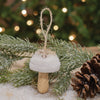 Velvet Glittered Mushroom Ornament 3 Assorted