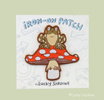 Toad & Mushroom, Toadstool Frog Embroidered Iron-On Patch