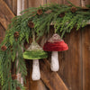Velvet Glittered Mushroom Ornament 8", 2 Asstd.