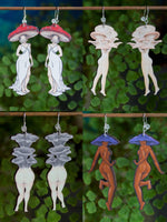 Mushroom Lady Earrings, Symmetrical