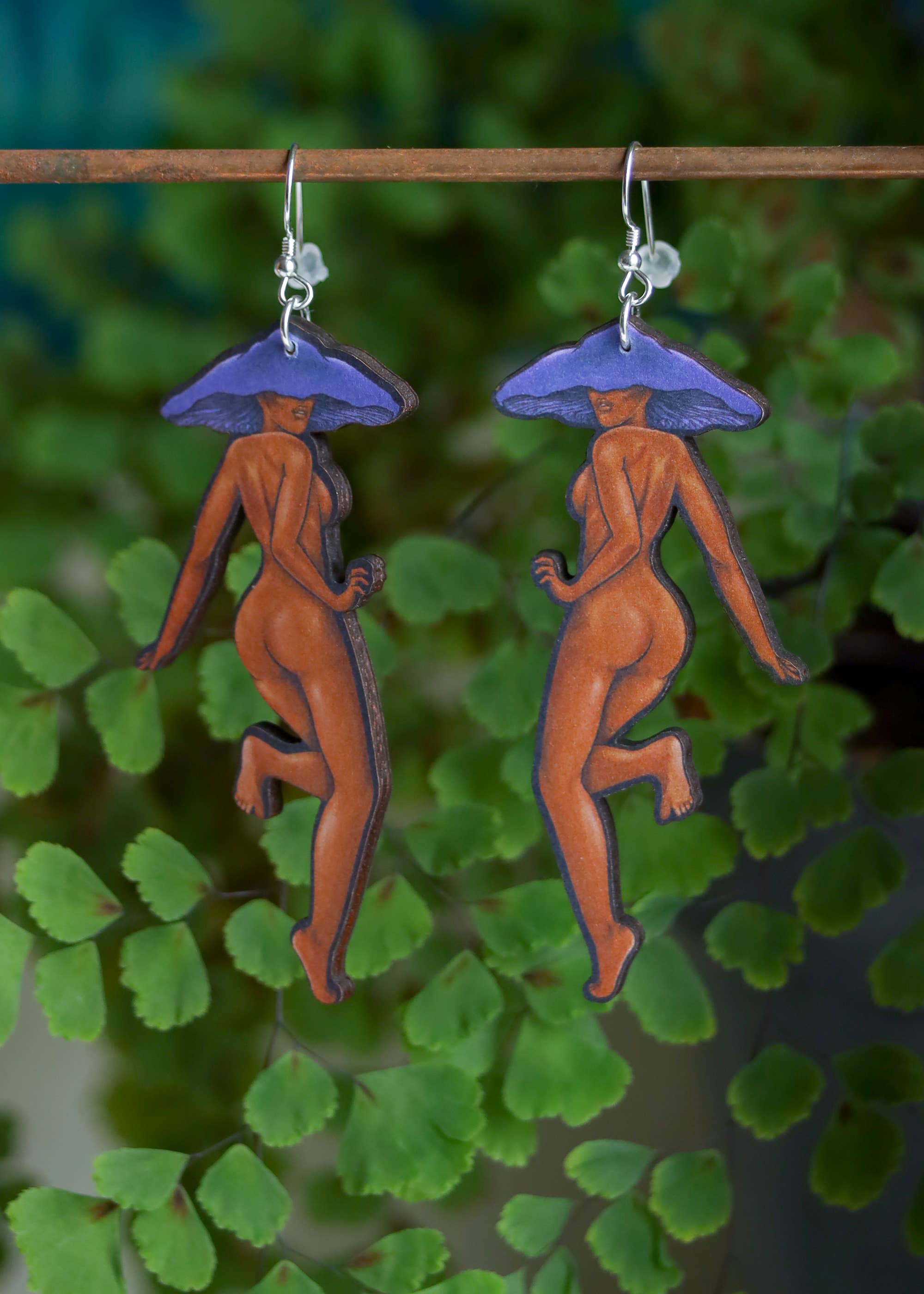 Mushroom Lady Earrings, Symmetrical