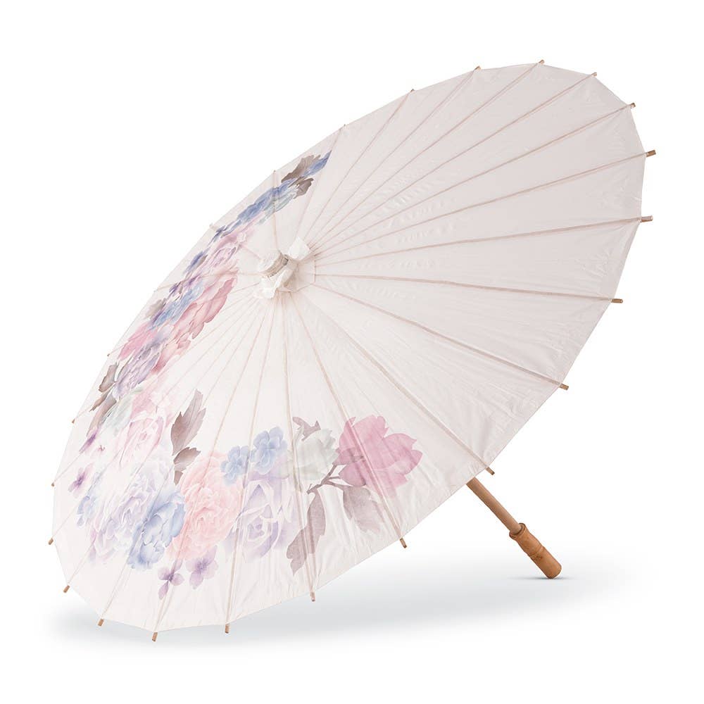 Pretty Paper Parasol With Bamboo Handle - Vintage Floral
