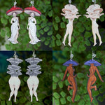 Mushroom Lady Earrings, Symmetrical