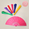 12PCS - Plain Folding Line Dance Hand Fan