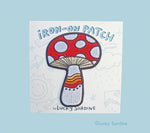 Mushroom Rainbow, Magic Shroom Embroidered Iron-On Patch