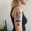 Amanita Mushroom, Fern, Snail Temporary Tattoo
