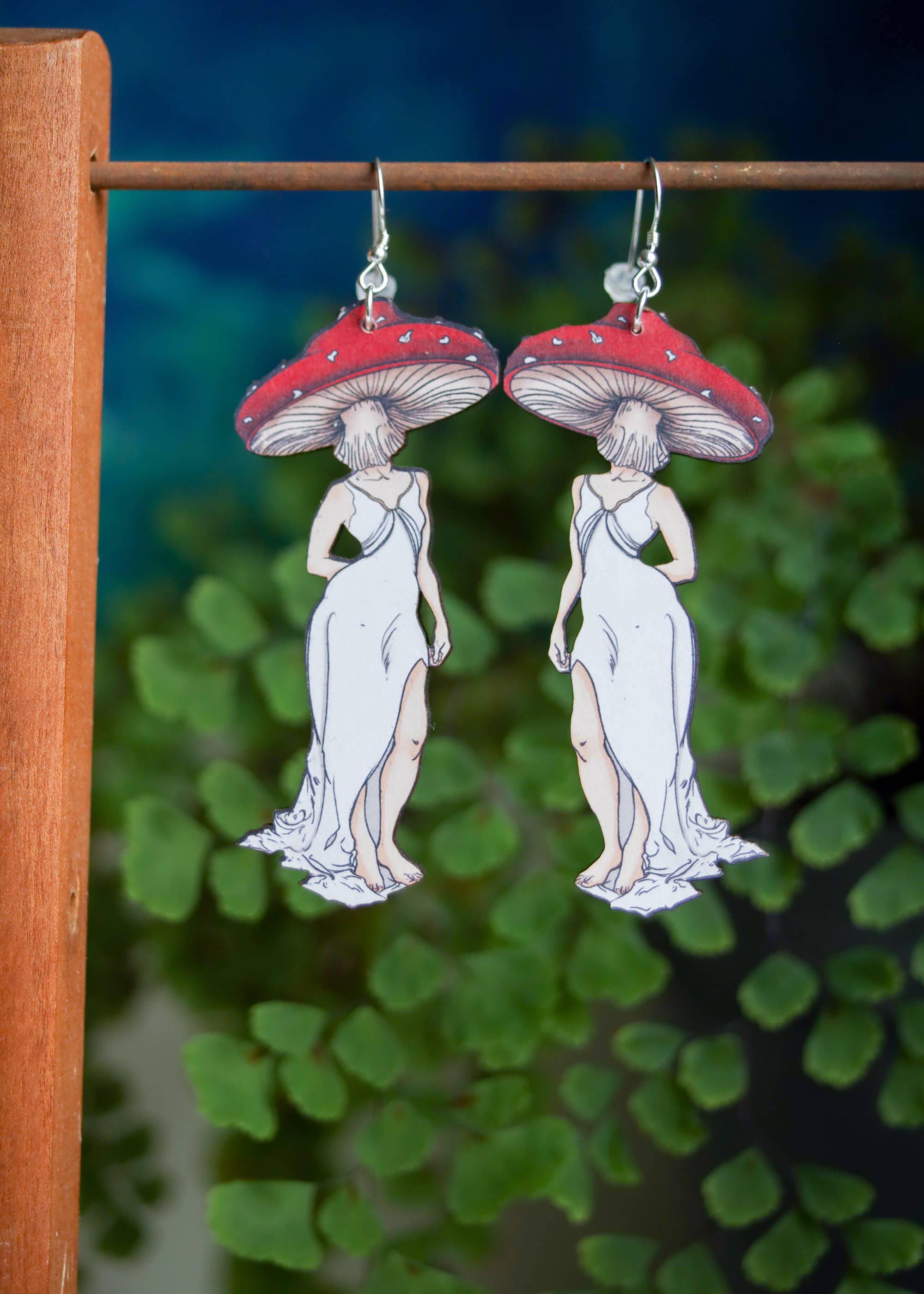 Mushroom Lady Earrings, Symmetrical