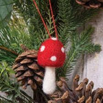 Felted Mushroom Ornament