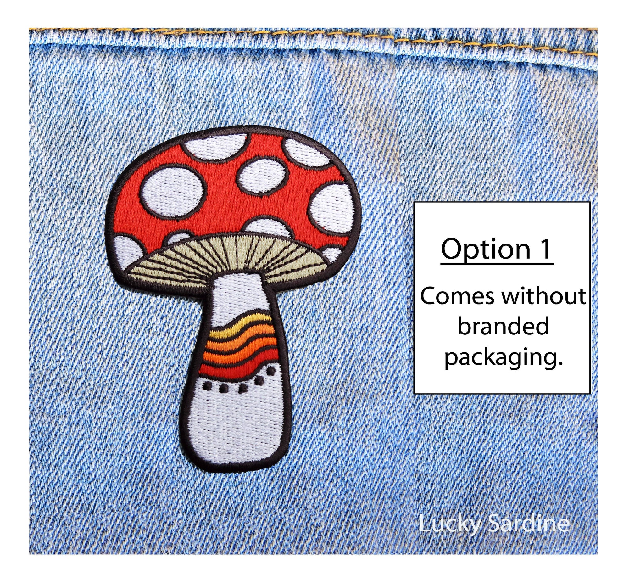 Mushroom Rainbow, Magic Shroom Embroidered Iron-On Patch