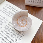 Cora | Small Round Swirly Seashell Claw Clip