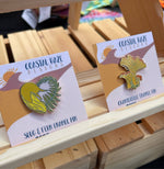 Banana Slug and Fern Enamel Pin