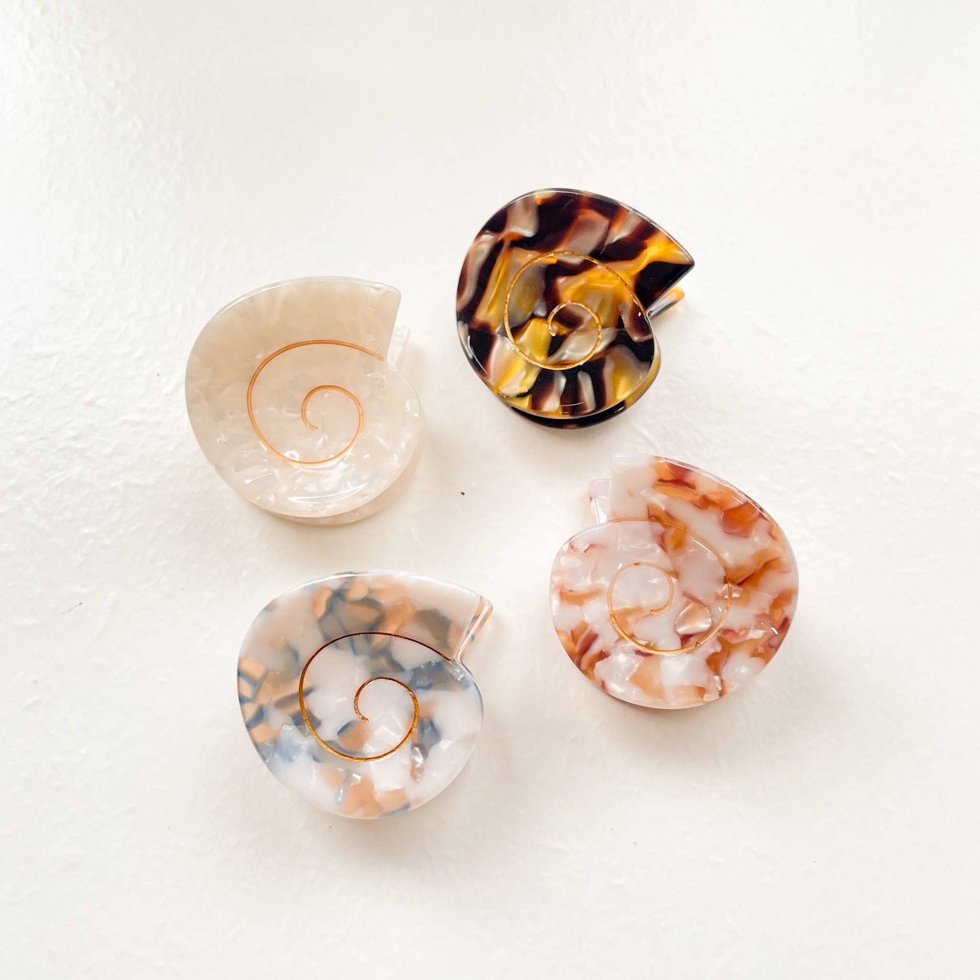 Cora | Small Round Swirly Seashell Claw Clip