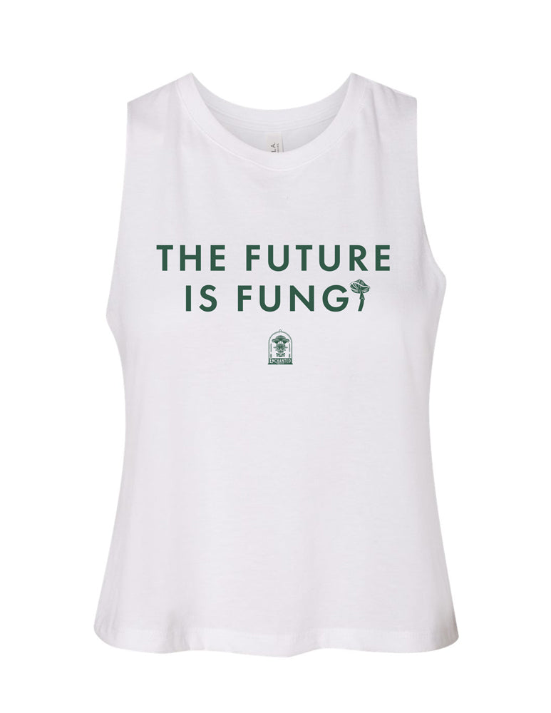 The Future is Fungi - Women's Racerback Crop Tank - White