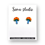 Yellow Mushroom Earrings