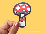 Toadstool Rainbow Mushroom, Retro 70s Hippie Vinyl Sticker
