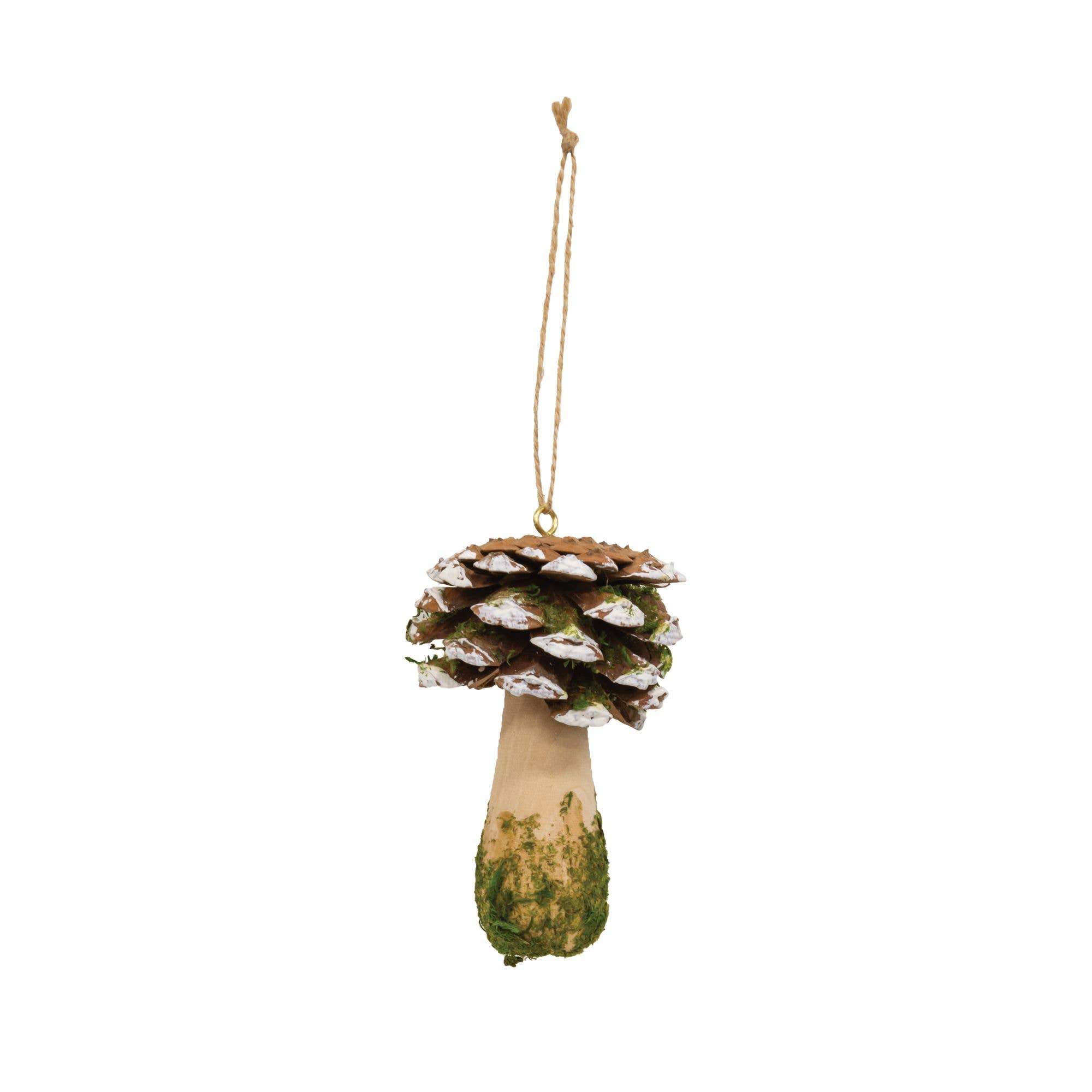 Pinecone Mushroom Wooden Ornament