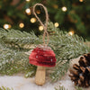 Velvet Glittered Mushroom Ornament 3 Assorted
