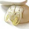 Delicate Brass Mushroom Vignette Earrings