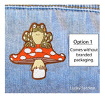 Toad & Mushroom, Toadstool Frog Embroidered Iron-On Patch